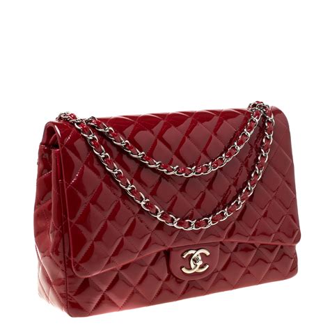 red chanel maxi flap bag